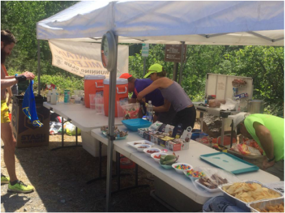 Tahoe Mountain Milers Aid Station on Canyons 100K Race Course